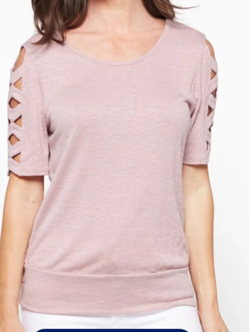 FORTUNE + IVY Taryn Cut Out Detail Knit Top - Picture 2 of 3